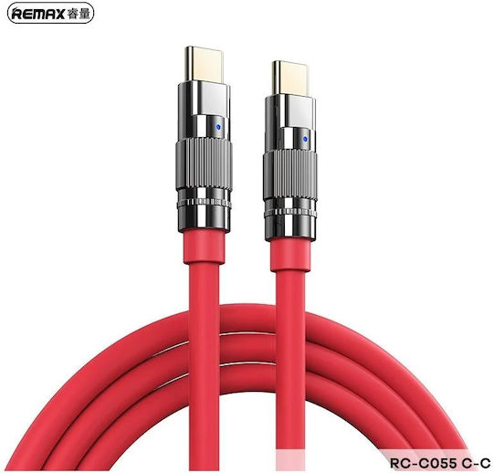 Remax RC-C055 USB 3.0 Cable USB-C male - USB-C 100W PD Κόκκινο 1.2m