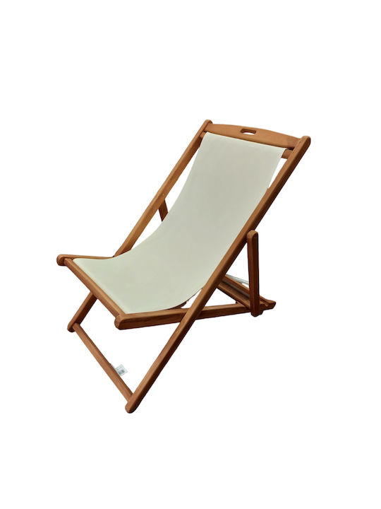 Deckchairs 235 Wooden with Beige Fabric 67x93x93cm