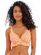 Freya Underwire Bikini Bra with Ruffles with Adjustable Straps Orange