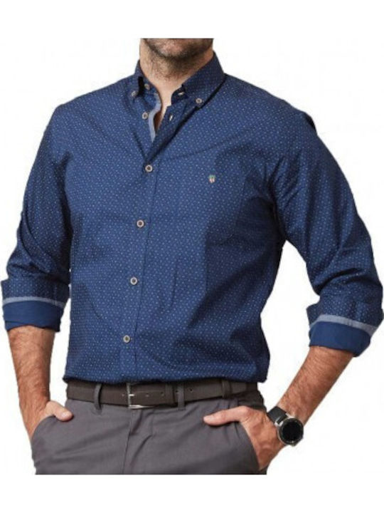 Visconti Long-sleeved Denim Shirt Blue