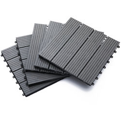 Outsunny Placă De Terasă 30x30cm 11 Bucăți 844-214GY Outsunny Placă De Terasă 30x30cm 11 Bucăți 844-214GY