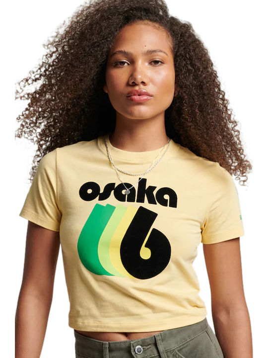 Superdry Γυναικείο Crop T-shirt Κίτρινο