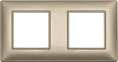 Vimar Horizontal Switch Frame 2-Slots Bronze 14643.26