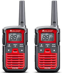 Midland XT10 Pro Безжичен Трансивър PMR 0.5W с Монохромен Екран Комплект 2бр В Червен Цвят Midland XT10 Pro Безжичен Трансивър PMR 0.5W с Монохромен Екран Комплект 2бр В Червен Цвят