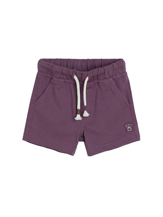 Dark purple shorts with elastic waistband and pockets MOV CCB2603125