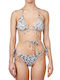 Set Bikini Τριγωνάκι Animal Print Tropical Green Glitter