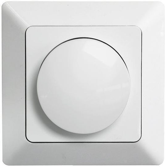 Lucas Recessed Dimmer Switch with Classic Rotary Frame in White Color