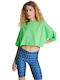 PCP Colors Women's Athletic Crop Top Short Sleeve Lime 216667