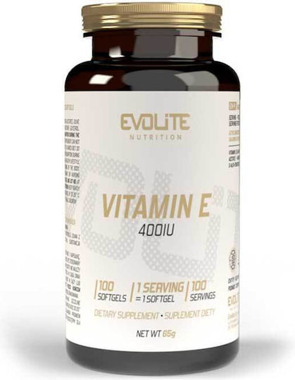 Evolite Vitamin E Βιταμίνη για τo Δέρμα & Αντιοξειδωτική δράση 400iu 100 μαλακές κάψουλες