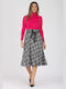 Midi skirt with patterned clouse