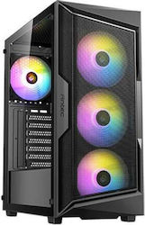 Antec AX61 Turnul Midi Cutie de calculator cu fereastră laterală și iluminare RGB Negru