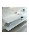 Sanitec Matrix Single Wall Mounted Wall-mounted Sink Porcelain 250x52cm Metallic Ice