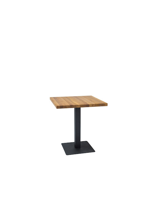 Puro Square Table Bar Wooden with Metal Frame 80x80x76cm