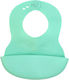 Babyono Waterproof Bib Silicone with Button & Pocket Green for 6 m+