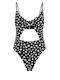 Guess One-Piece Swimsuit with Cutouts Floral Black