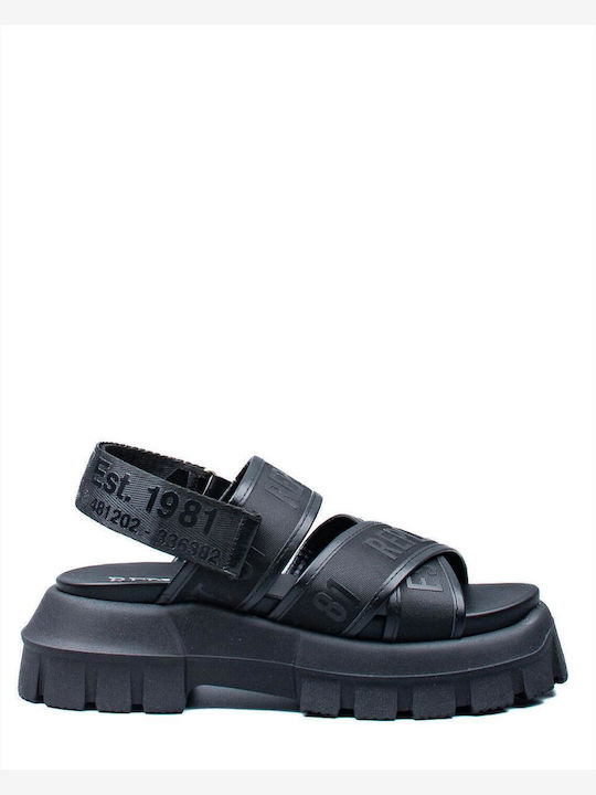 Plomb Write Women's Flat Sandals Black
