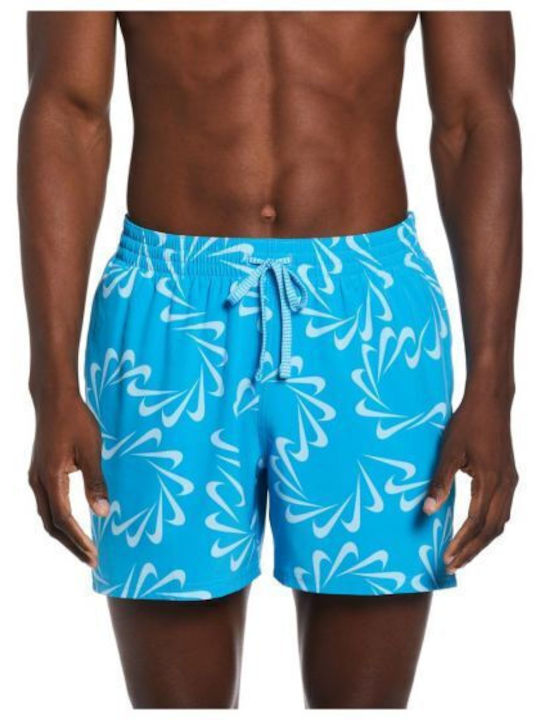 Swoosh Men's Swim Shorts Light Blue with Patterns