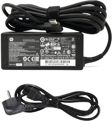 HP USB-C Φορτιστής Laptop 45W 11A για HP με Αποσπώμενο Καλώδιο Τροφοδοσίας
