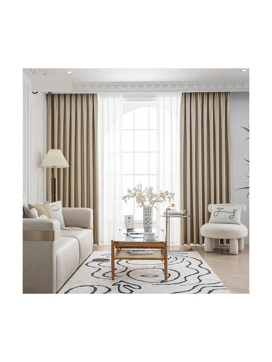 My Home Luxury Vorhang mit Bleistiftfalten Italien Beige 270x280cm