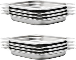 vidaXL Stainless Steel Gastronorm GN1/2 H40mm 8τμχ vidaXL Stainless Steel Gastronorm GN1/2 H40mm 8τμχ