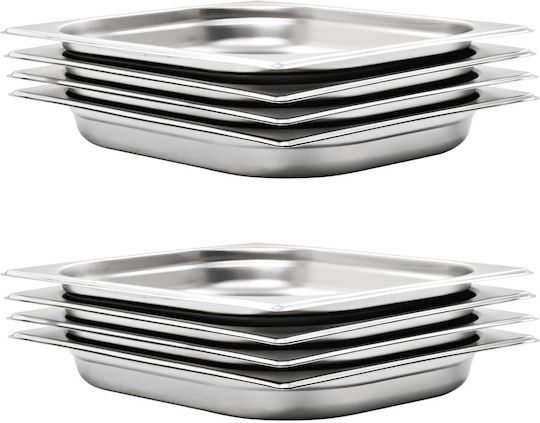 vidaXL Stainless Steel Gastronorm GN1/2 H40mm 8τμχ