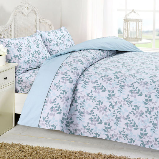 Anna Riska Bettbezug-Set Baumwolle Einzelbett mit Kissenbezug 160x240 5008 Mint