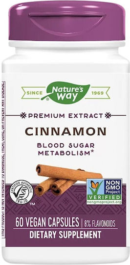 Nature's Way Cinnamon 500мг 60 вегетариански капсули Канела