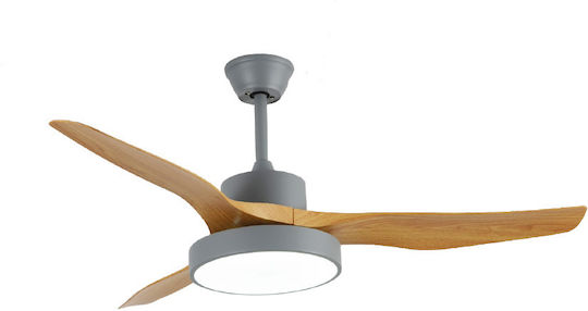 Inlight Nitinat Ανεμιστήρας Οροφής 132cm με Φως Μπεζ / Γκρι