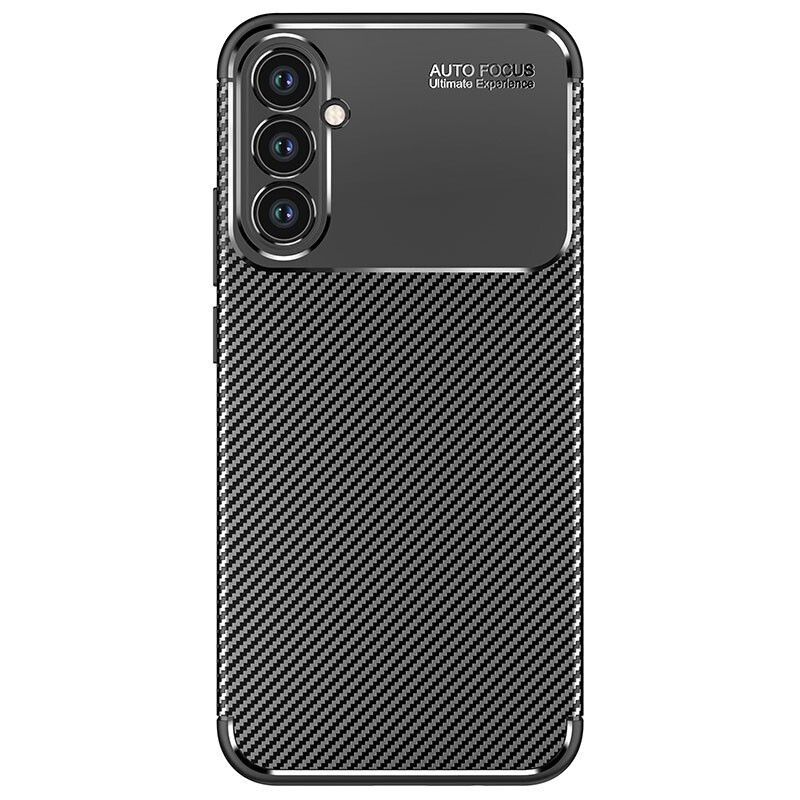 Ancus AutoFocus Carbon Fiber Back Cover Σιλικόνης Ανθεκτική Μαύρο