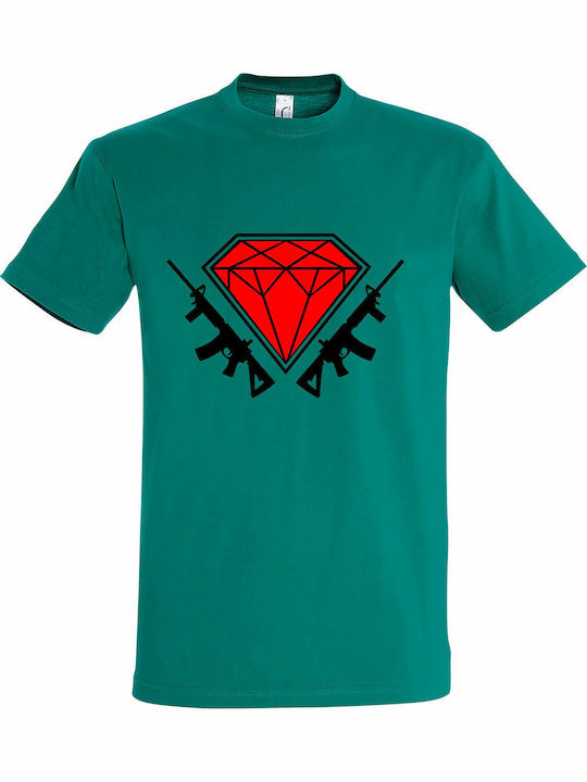 T-shirt Unisex " Diamond Guns ", Emerald