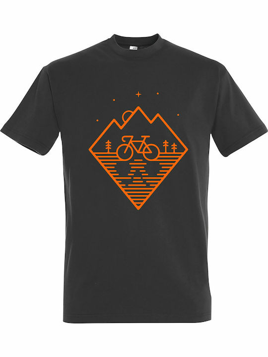 T-shirt Unisex " Bicycle Lover, Minimal Design ", Dark grey