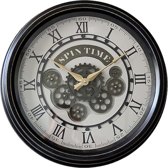 Zaros Zaros Wall Clock Metallic Black Ø50cm