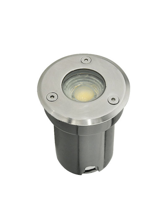 Elmark Spot Bodenleuchte LED 3W mit Natürliches Weiß Licht IP68 Grau