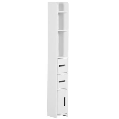 Kleankin Floor Bathroom Column Cabinet L15xD17xH120cm White