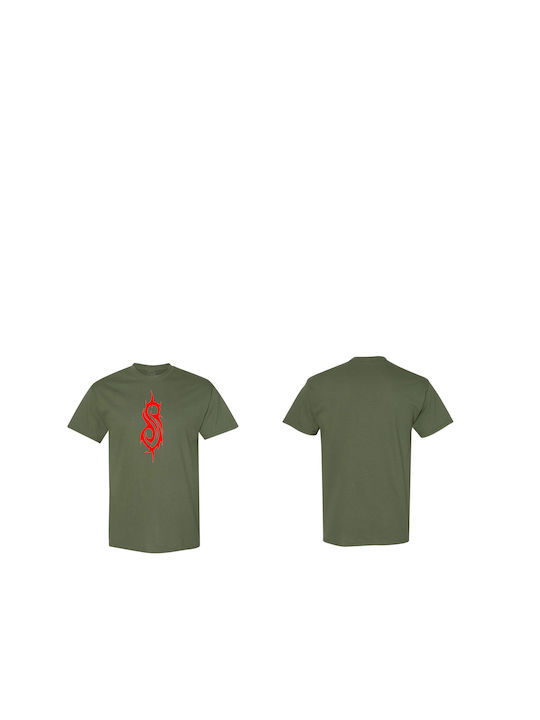 Slipknot blouse in khaki color.