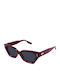 Alexander McQueen Feminini Ochelari de soare cu Burgundy Cadru și Burgundy Lentilă