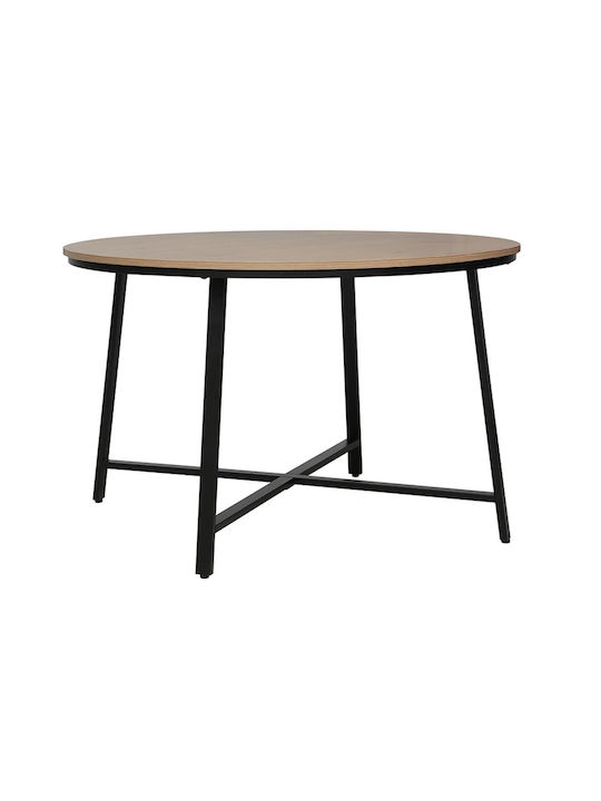 Gianno Table Dining Room Wooden with Metal Frame 120x120x76cm