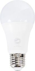 GloboStar Λάμπα LED για Ντουί E27 και Σχήμα A60 Φυσικό Λευκό 1455lm Dimmable