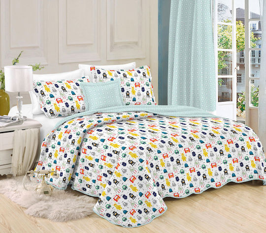 Viopros Kids Single Quilt Set With Pillowcase Beige 160x240cm