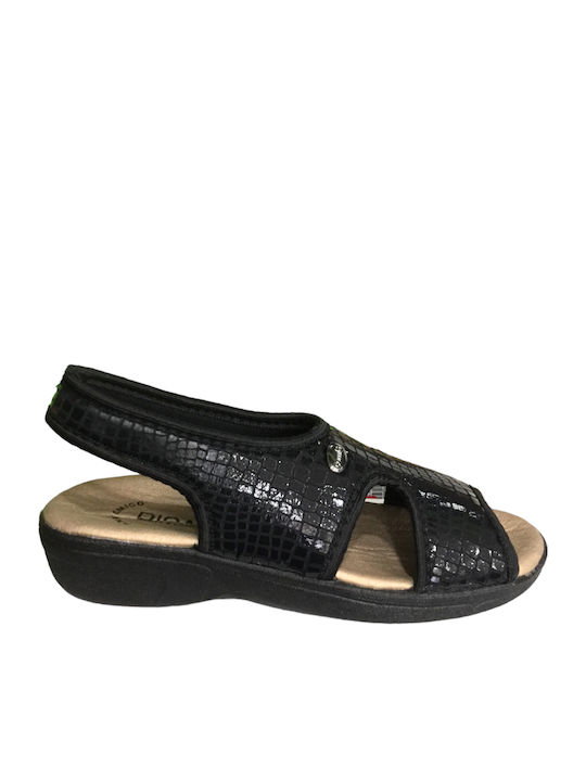 Anatomic Women's Fabric Peep Toe Platforms Black