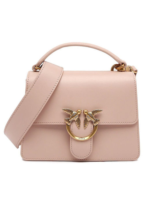 Pinko Love One Leder Damen Tasche Schulter Rosa