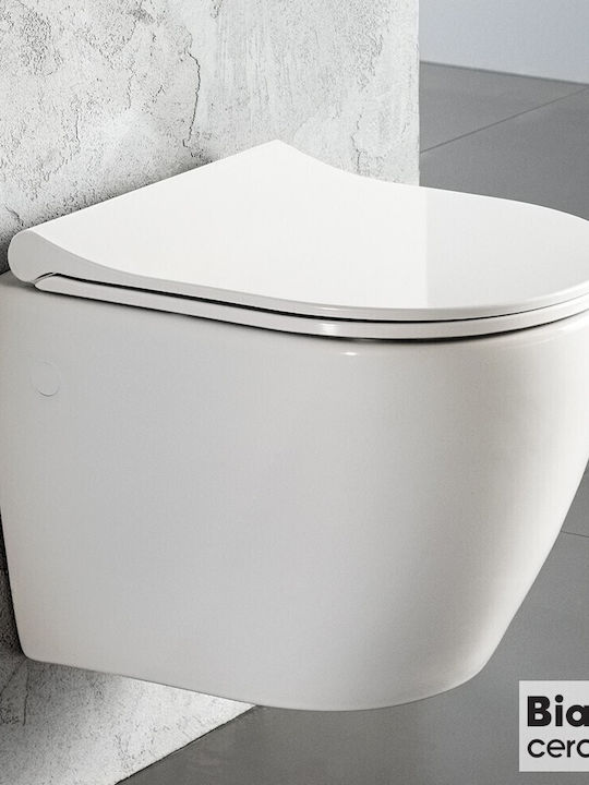 Bianco Ceramica Capac WC Subțire Închidere lentă din plastic 16x42.5cm Alb