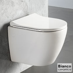 Bianco Ceramica Καπάκι Λεκάνης Slim Soft Close από Βακελίτη 16x42.5cm Λευκό