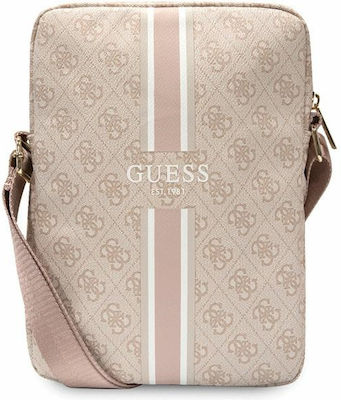Guess PU 4G Printed Stripes Tasche Stoff Rosa (Universal 10" -> Universell 10 Zoll) GUTB10P4RPSP