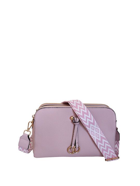 GEANTĂ CROSSBODY ROZ CU DIAMANT