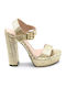 0741 Leder Sandalen Gold
