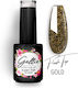 Gellie Flash Gold 10ml Top Coat for Semi-Permanent Nail Polish 10ml