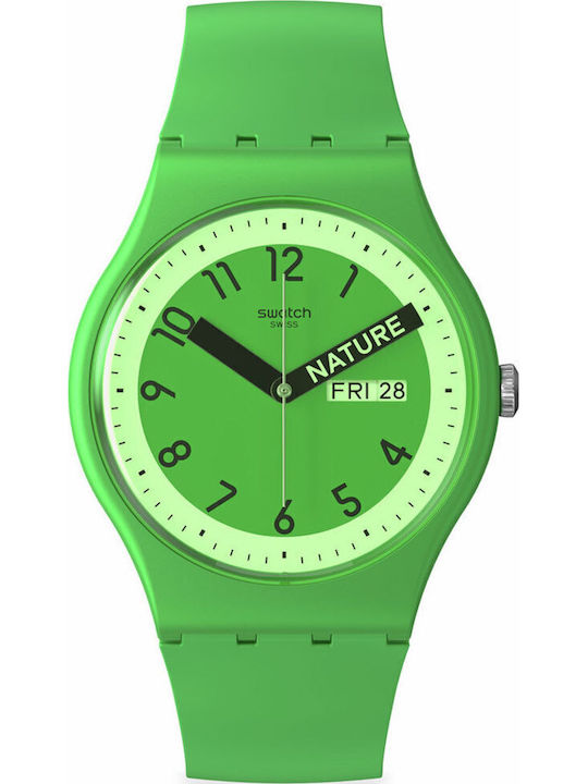 Swatch Swatch Women's Watch with Green Rubber Strap