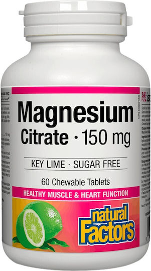 Natural Factors Magnesium Citrate 150mg 60 Kautabletten Natural