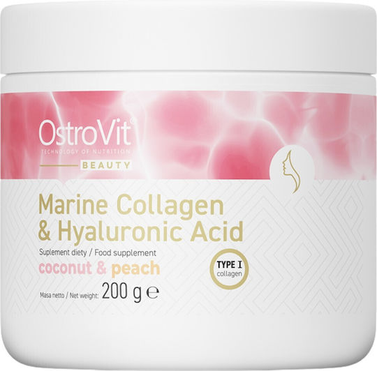 OstroVit Marine & Hyaluronic Acid с Витамин C и Хиалуронова Киселина 200гр Кокос Праскова